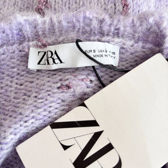 Zara Metallic Thread Knit Sweater in Lilac - Picture 8 of 10